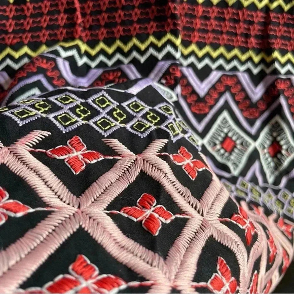 Akemi & Kin Embroidered V Neck Midi Dress | Anthropologie | size 4 - Picture 8 of 16